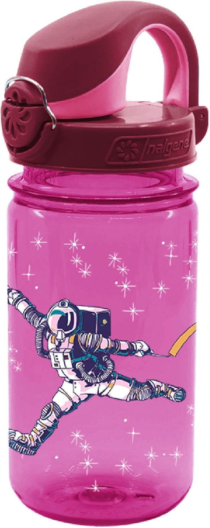 Nalgene Sustain Tritan BPA-Free Kids On The Fly Water Bottle Made with Material Derived from 50% Plastic Waste, Leak Proof, Durable, BPA Free, Carabiner Friendly, Reusable, 12 oz