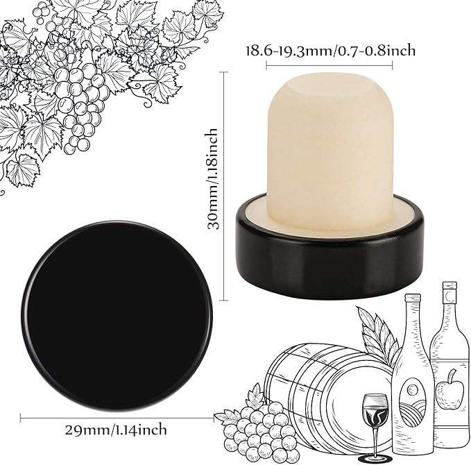 Wine Bottle Corks T Shaped Cork Plugs for Wine Cork Wine Stopper Reusable Wine Corks Sealing Plug Bottle for Wine Beer Bottles DIY Craft (48pcs T-shaped)