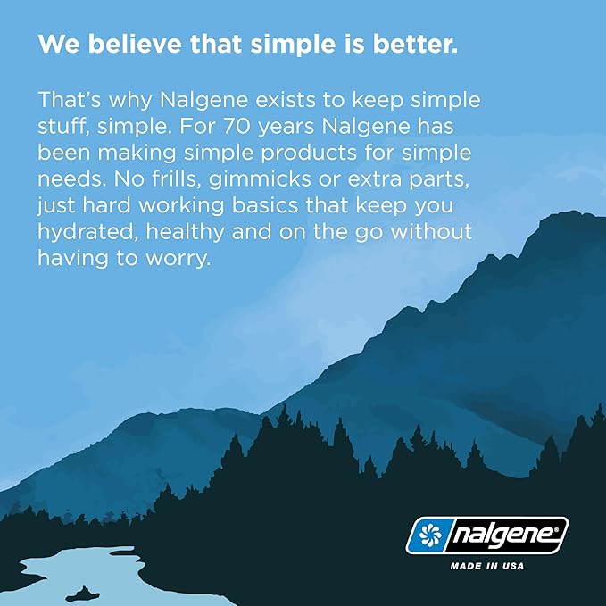 Nalgene Water Bottle - Lightweight Sustain Tritan BPA-Free Shatterproof Bottle for Backpacking, Hiking, Gym, 32 OZ, Narrow Mouth, Laker