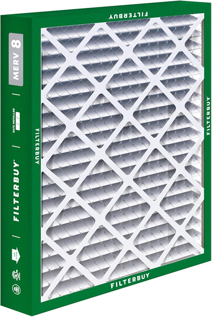 Filterbuy 20x20x5 Air Filter MERV 8 Dust Defense (2-Pack), Pleated HVAC AC Furnace Air Filters Replacement for Honeywell FC100A1011, Lennox X0585 & More (Actual Size: 19.63 x 19.88 x 4.38 Inches)