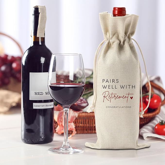 XFW 1Pcs Retirement Wine Bag Retirement Gifts for Women Men Pairs Well With Retirement Wine Bag Farewell Gifts for Coworkers Going Away Gift for Friends Boss