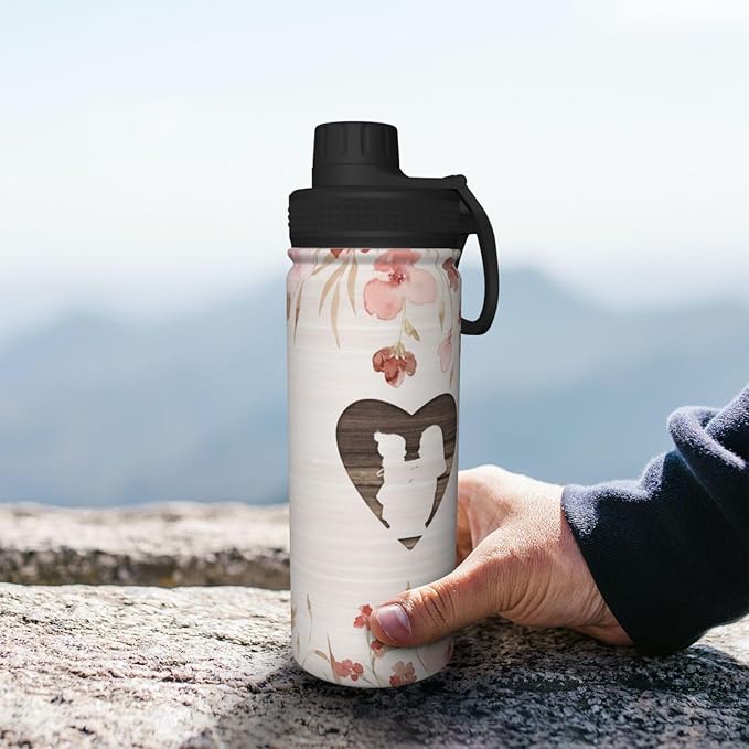 Cerburny Water Bottle Mom Mother 18 oz Stainless Steel Insulated Bottles With Lid Leak Proof Gym Sports Water Jug For Women