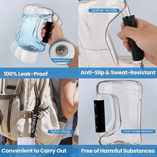 Hydrogen Water Bottle 55 OZ, HIGHTALL 2500ppb Hydrogen Water Bottle Generator, Portable 5-Min Water Ionizer Machine, Rechargeable Ion Hydrogen Water Bottle for Gift, Sports, Office, Travel