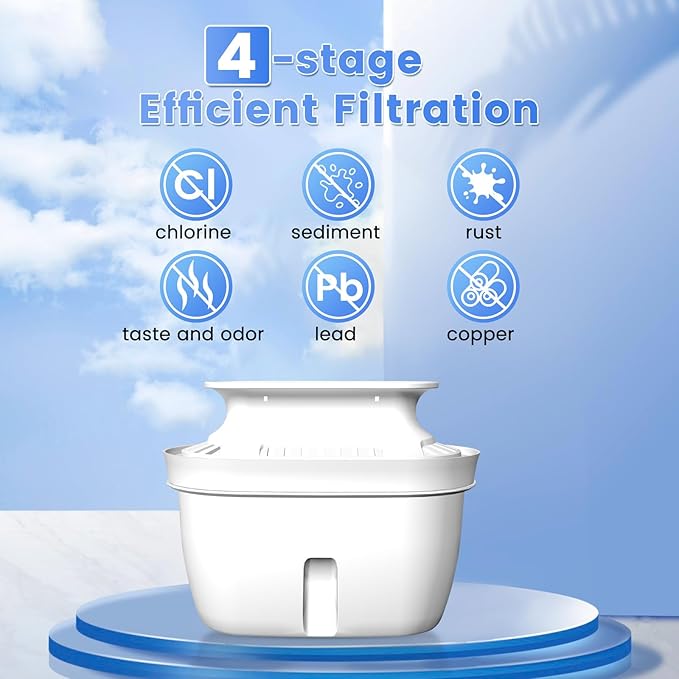 Replacement Filters for All Vortopt Pitcher Water Filter System, Last Up to 3 Months or 200 Gallons (1 Pack)