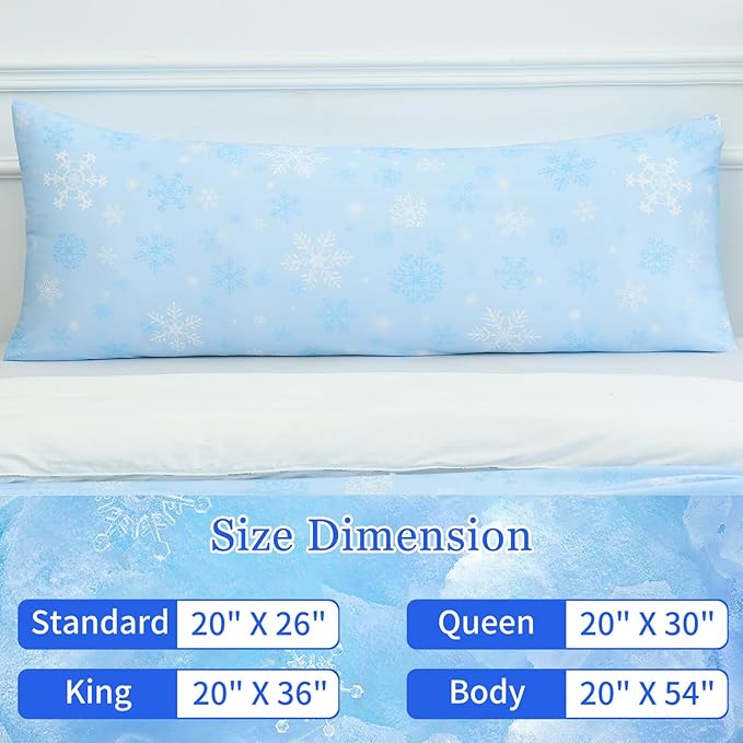 Cooling Body Pillow Case for Hot Sleepers - Floral Body Pillow Cover Cooling Double Side Arc-Chill Q-Max>0.5 Cooling Fiber - Breathable Cooling Body Pillow Cover with Zipper (20" x 54")