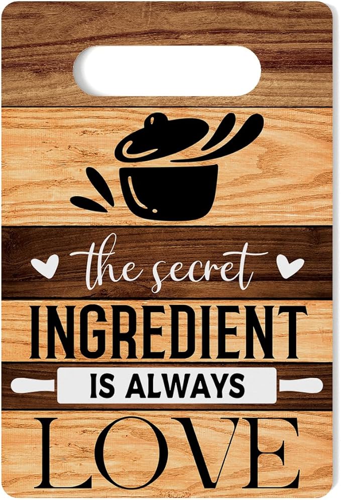 Farmhouse Kitchen Decor, Kitchen Signs Wall Decor, KKitchen Decorations, Kitchen Door Wall Hanging Decor, The Secret Ingredients Is Always Love Wood Sign 8 x 12 Inch