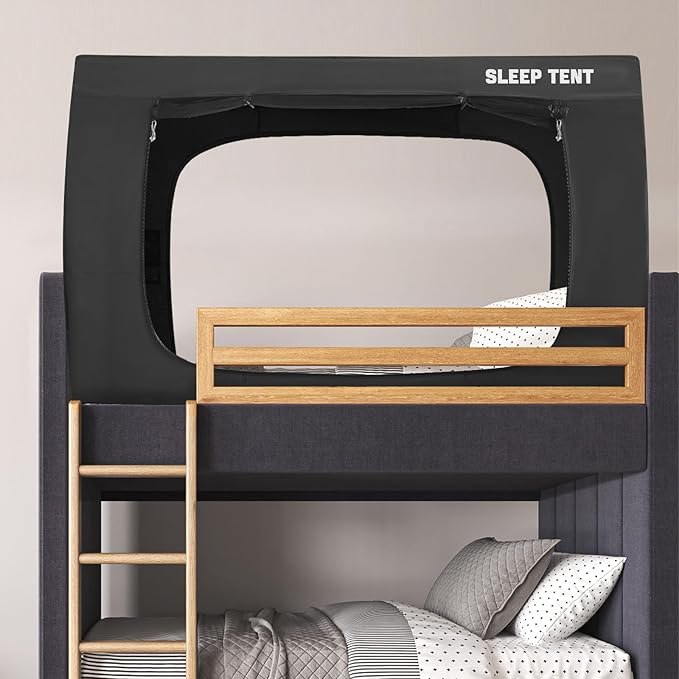 BORNA Bed Tent Bed Canopy Bunk Twin Size for Adult and Kids,Portable Sleeping Tents Dream Tents Indoor for Kids and Adult, Breathable Privacy Space on Bed with Three Doors (Mattress Not Included)