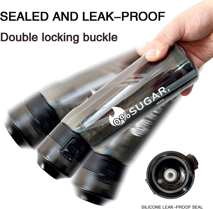 Leak Proof 650ML Scented Sports Water Bottle With Straw and Flavor Pods - Great Gift Idea for Outdoor Activities