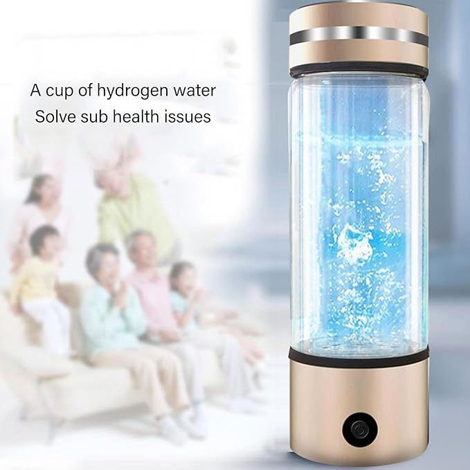 300ml Hydrogen Water Bottle, Hydrogen Water Generator with Ion Water Bottle Improve Water Quality in 3 Minutes, Portable Hydrogen Water Bottle Generator 1200-1400ppb