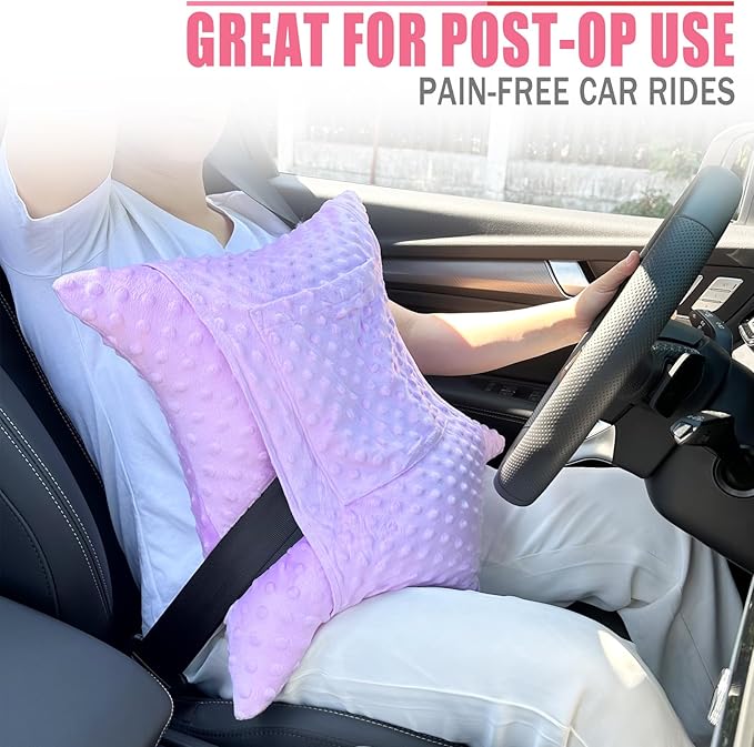 Star Hysterectomy Abdominal Pillows with 2 Pockets, Stomach Pillow after Surgery C-Section Tummy Tuck Support Gifts with Hands Placement Pouch Endometriosis Comfort Recovery Women Men Lavender