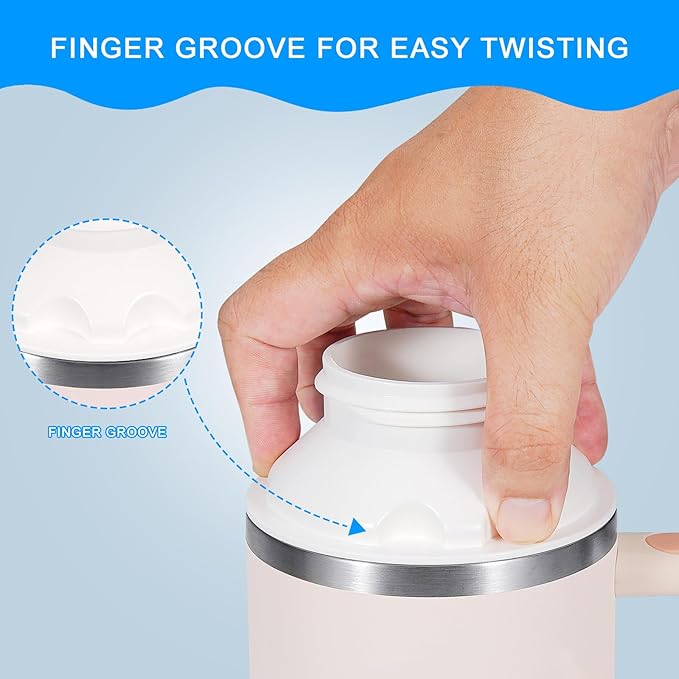 Water Bottle Adapter for Stanley 40oz Quencher Tumbler to Cirkul, Lid Cap Converter Accessories, BPA Free Plastic, Food Grade Silicone Gasket Leakproof (White-2Pcs)