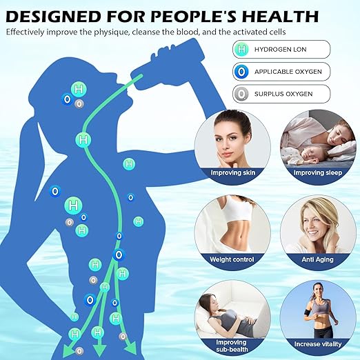 Hydrogen Water Bottle, VirKech 11oz 1600PPB Hydrogen Rich Water Bottle Generator with SPE/PEM 3 Mins Quick Electrolysis and Leak-Proof to Slow Down Aging, Best Gift for Women and Men