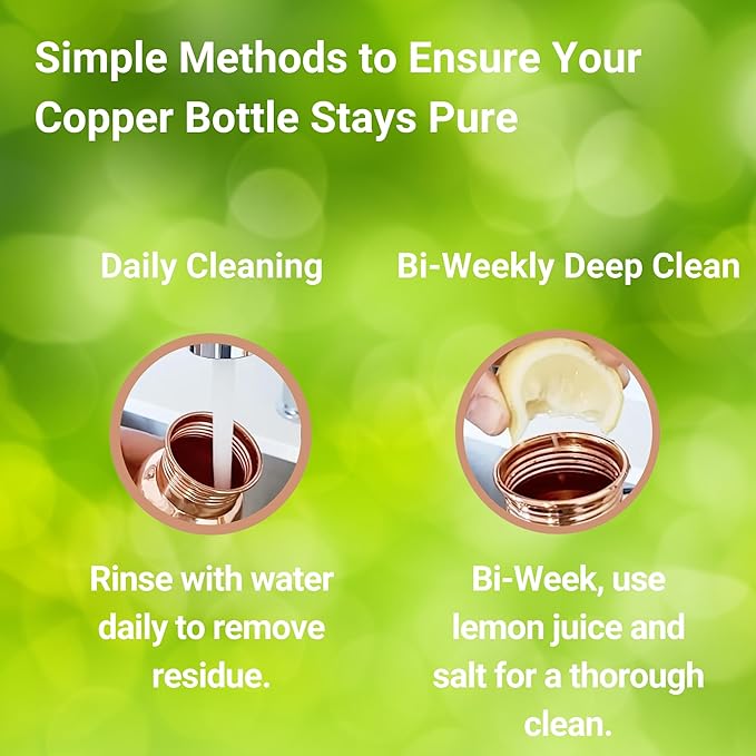 THE ART BOX Hammered Copper Water Bottle 32 Oz / 950 ml Large with Anti Slip Bottom Leak Proof Lid Ayurvedic Pure Copper Vessel for Drinking, Travel, Sports, Fitness and Yoga (Hammered)