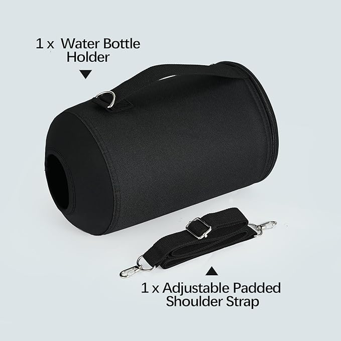 Water Bottle Holder Carrier Bag Crossbody with Adjustable Shoulder Strap, 64 128 oz Sports Water Bottle Sleeve Accessories for Biking Hiking Travelling Camping, Black