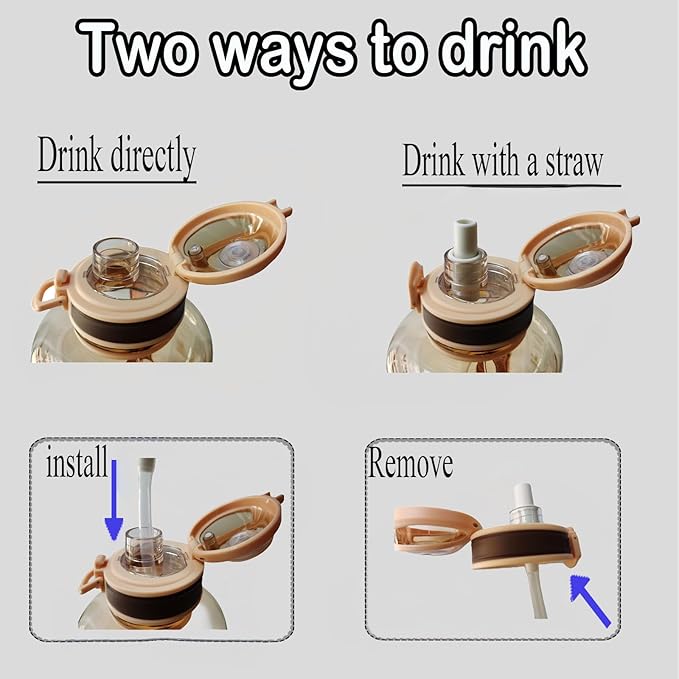 Sports Water Bottle, 50 Oz/1500mL, Leak Proof BPA Free Travel Outdoor For Men Women (Orange)