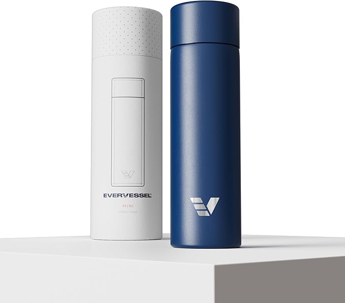 Mini Stainless Steel Water Bottle 14oz - Non-insulated | Designed for Bags | Slim, Lightweight & Stylish – Blue