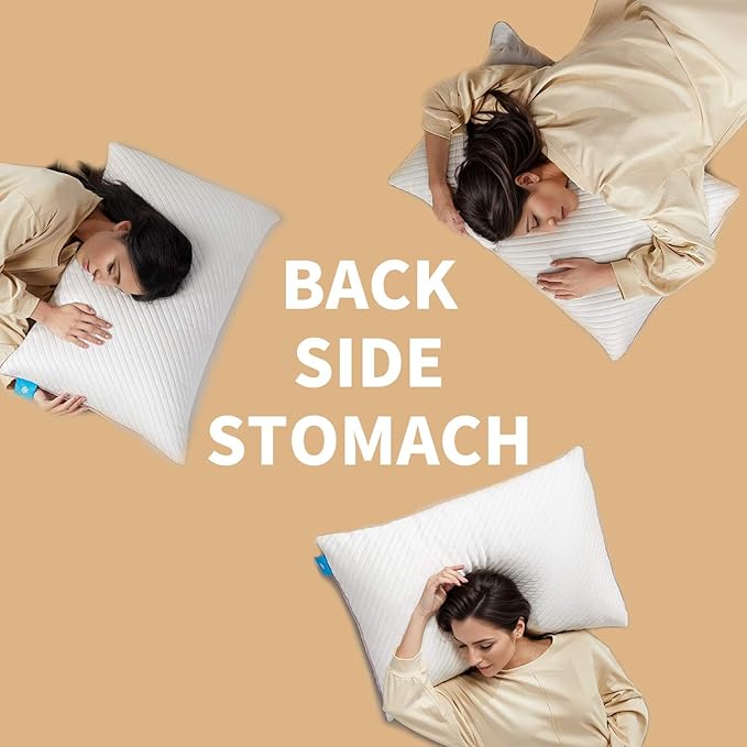 Pillows King Size Set of 2 Cooling Shredded Memory Foam Pillows for Bed