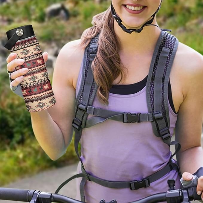 Aztec Horse Insulated Water Bottle 18 Oz for Hot Drink Wide Mouth Water Jug for Fitness, Gym and Outdoor Sports, Leak-proof