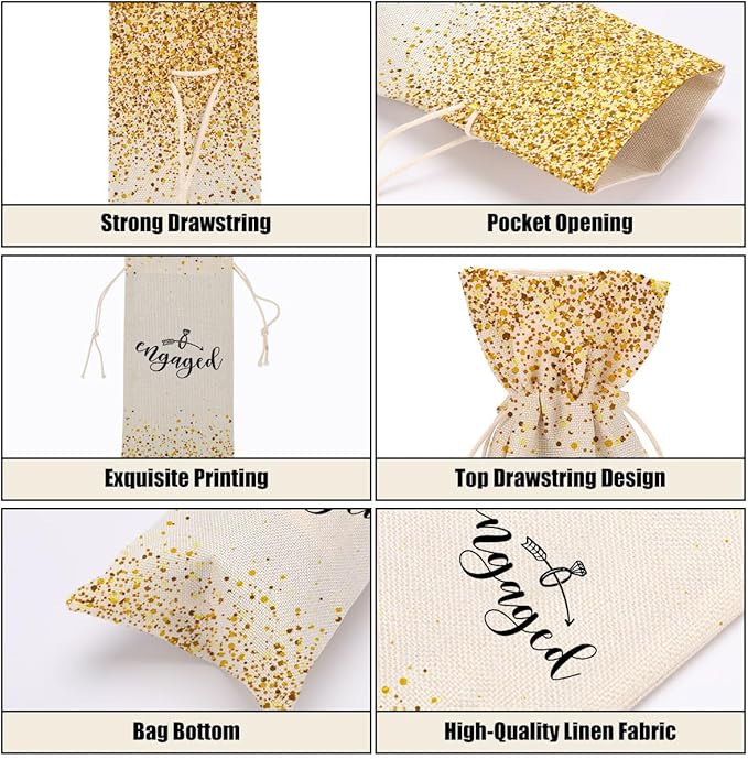 Engagement Gifts for Couples Bridal Shower Gifts Wine Bag Bachelorette Gifts for Bride Fiance Gifts for Women Men Sister Bachelorette Party Mrs Gifts Wine Bags