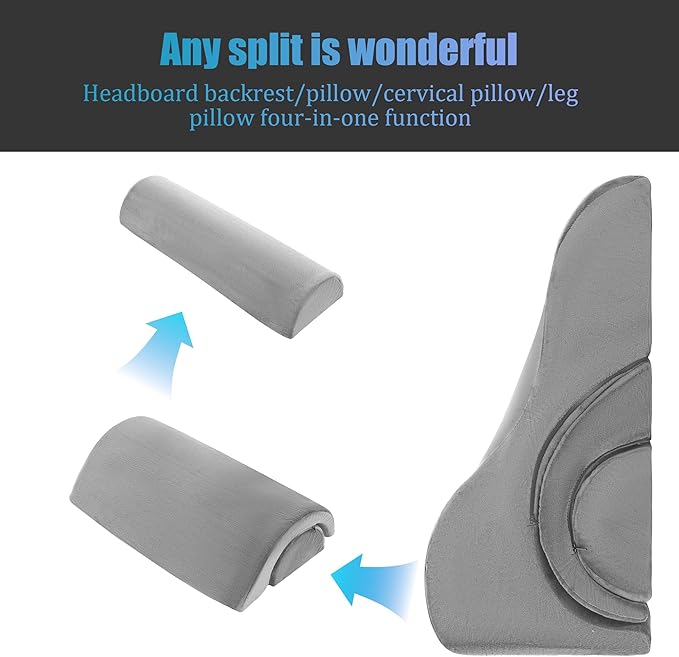 ROYALAY 3 PCS Adjustable Wedge Pillow for Sleeping, 3-in-1 High-Density Foam Wedge Pillow Set, Sleeping Wedge Pillow for Adults, Incline Bed Wedge Pillow for Back, Neck, Leg Support, Acid Reflux, grey