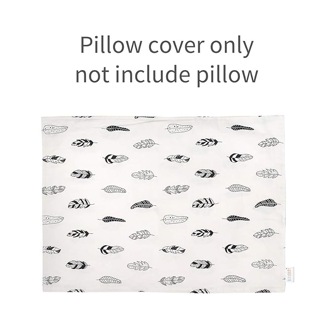 ALVABABY Toddler Pillowcases Fits 13 x 18,12x 16 Kids Pillow 2 Pack Cotton Baby Pillow Cover Envelope Kids Pillowcases for Boys Girls Feathers 2FTP04