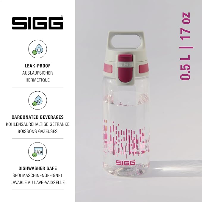 SIGG - Tritan Renew Transparent Water Bottle - Total Clear ONE MyPlanet - For Carbonated Beverages - Dishwasher Safe - With Fruit Strainer - Leakproof & Lightweight - BPA Free - 17 Oz / 25 Oz / 51 Oz
