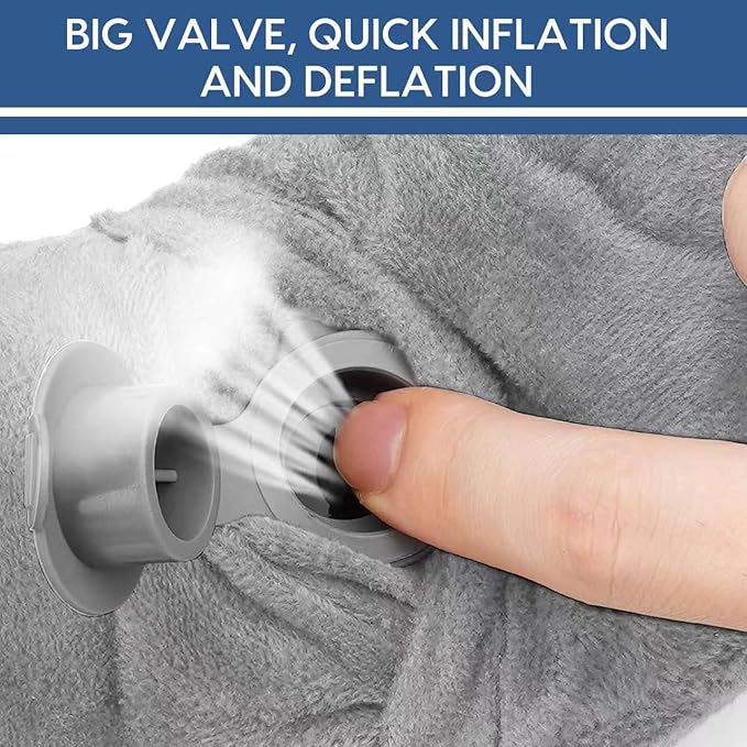 Inflatable Travel Pillow for Airplane Inflatable Neck Pillow for Traveling with Soft Velvet Washable Cover for Sleeping, Airplane,Train, Car, Office, Contoured Eye Masks, Earplugs