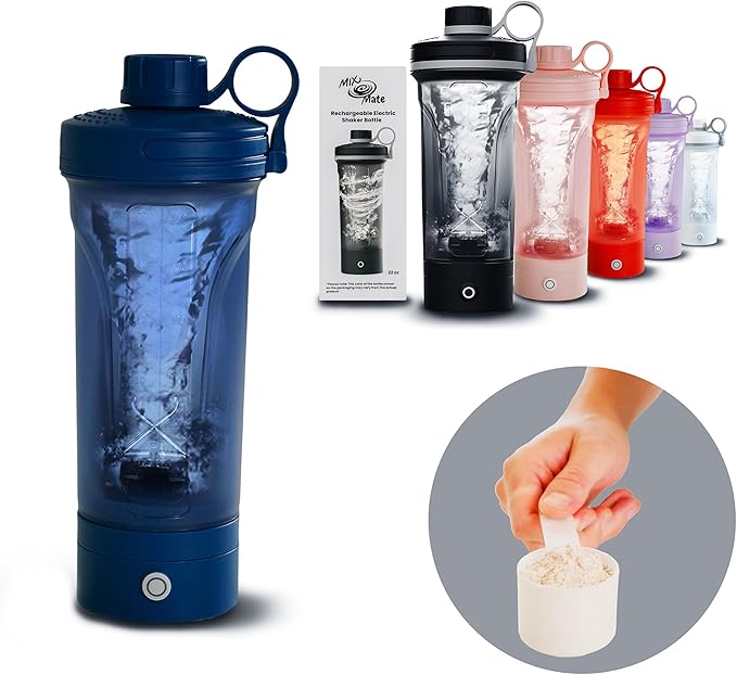 Electric Shaker Bottle, Portable Blender Protein Shaker, USB Rechargeable MixMate Blender For Protein Shakes Pre Workout Greens Coffee Pancake Mix Cocktail Cocktails (Moonlight Blue)