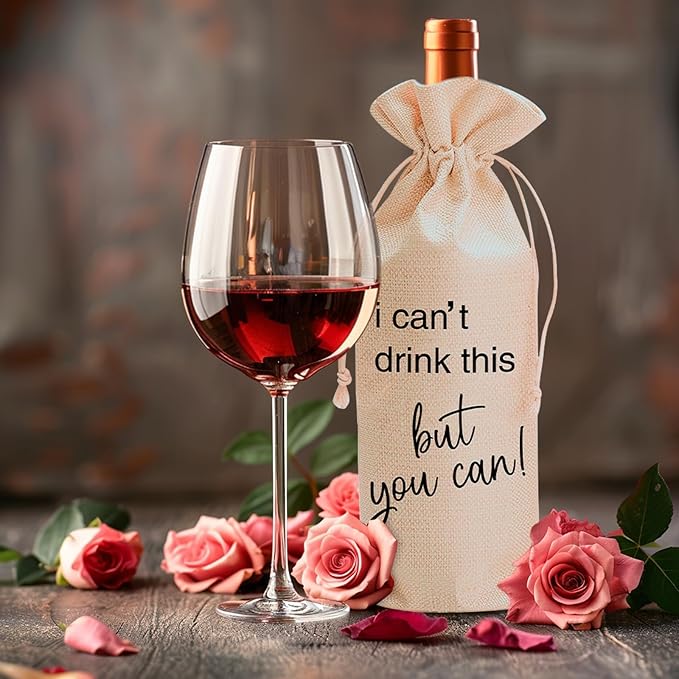 comfit Wedding Wine Bag Engagement Gifts for New Couples,Bridal Shower Wine Gift Bag,Mr and Mrs Marriage Wedding Gifts,Wine Champagne Gift Bag With Drawstring, Getting Engaged