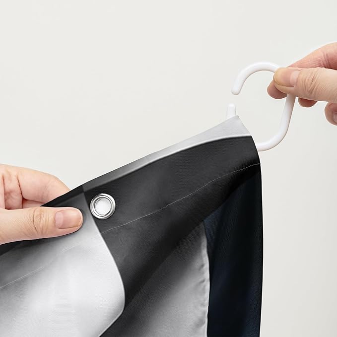 AILONEN Racing Car Shower Curtains,Checkered Speed Car Bath Curtains Gifts for Racer,Polyester Waterproof for Bathroom with Plastic Hooks 36" W*72" H