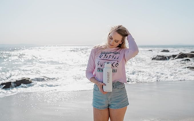 Coldest Sports Water Bottle with Straw Lid Vacuum Insulated Stainless Steel Metal Thermos Bottles Reusable Leak Proof Flask for Sports Gym (40 oz, Mars Red Glitter)