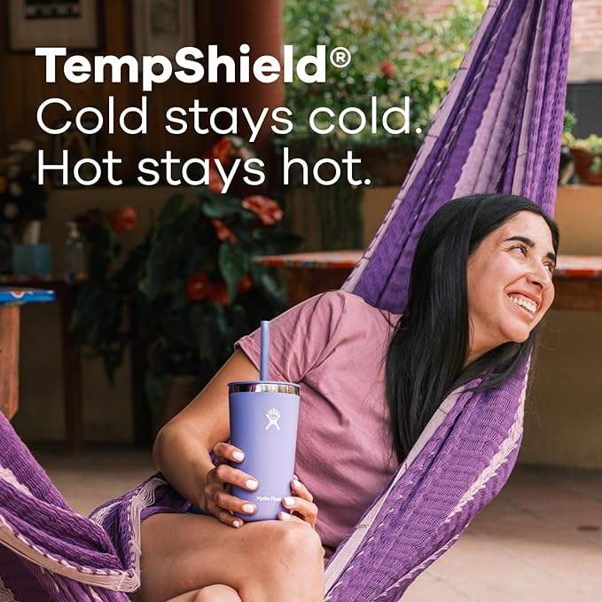 Hydro Flask Travel Tumbler Stainless Steel Vacuum Insulated Tumbler with Lid and Straw for Cold Water and Drinks for Sports, School, Work, Car, Travel, Weekends