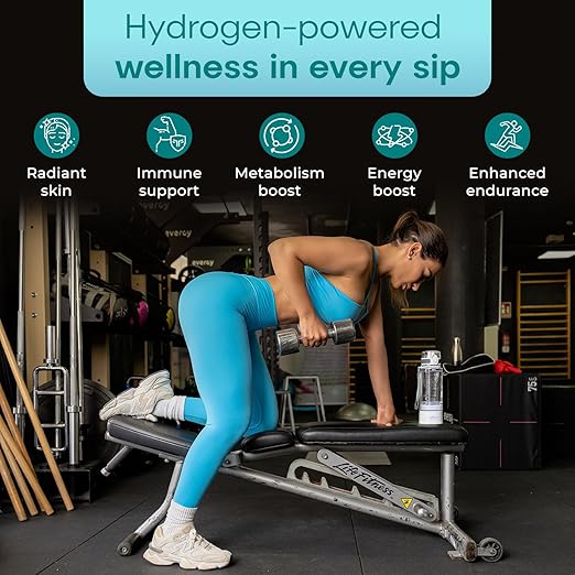 Hydrogen Water Bottle Generator Flip-Top, 380ML, 3000 PPB, SPE PEM Tech, 2-in-1 Tumbler w/Lid, BPA Free, Odorless & Chlorine-Free