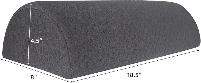 Half Moon Bolster Knee Pillow, Back Pain Relief Memory Foam Leg Pillow, Semi Roll Round Lumbar Leg Wedge for Side Sleepers - Reducing Head Neck Spine Hip Pressure - L