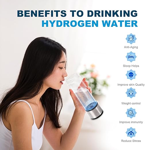 Hydrogen Water Bottle,Portable Hydrogen Water Generator Machine, Improve Water in 3 Minutes Quick Electrolysis, Suitable for Home, Office, Travel, Daily Drinking (Blue)