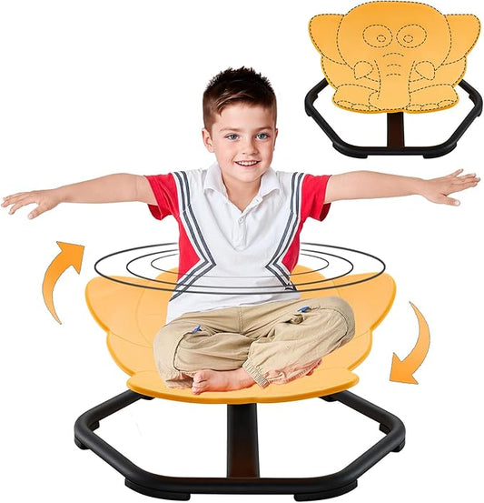 Spinning Chair for Autistic Kids Sit and Spin Chair for Kids Swivel Sensory Chair Elephant Spinning Seat Autism Sensory Chair Items for Sensory Room Training Balance Body Coordination