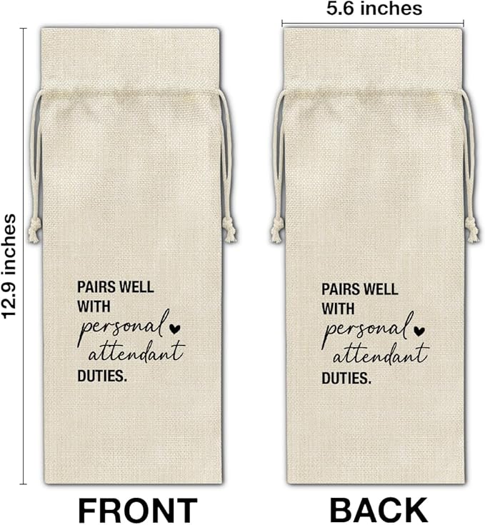Personal Attendant Wine Bag Officiant Personal Attendant Proposal Gifts Wine Gift Bag for Brides Assistant Bridesmaid Bridesmaids Wedding Bridal Shower Party