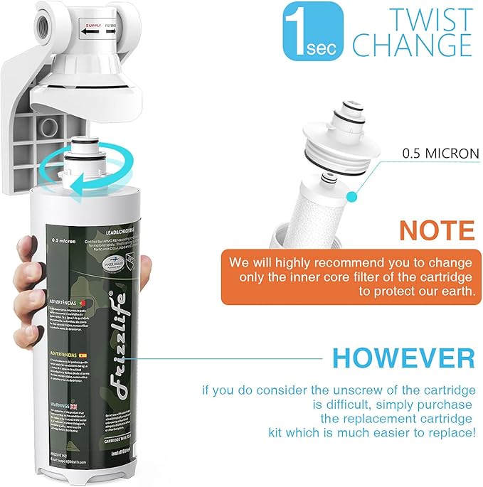 Frizzlife MV99 Replacement Filter Cartridge With FZ-2 Filter Cartridge Inside