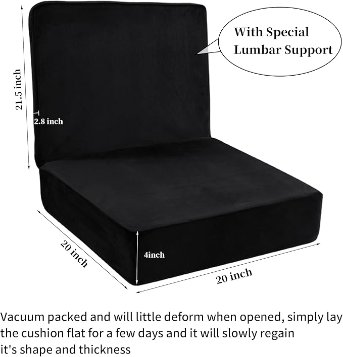 HOMBYS Memory Foam Lumbar Support Pillow for Recliner with Recliner Chair Seat Cushion-Thick Seat Cushion for Elderly with Long Back Support, Extra Large & Non-Slip