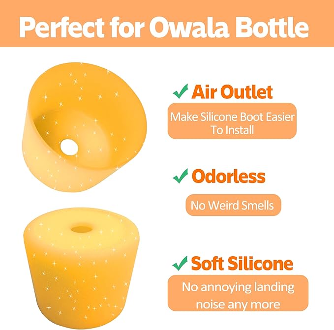 2PCS Silicone Water Bottle Boot for Owala 24oz 32oz 40oz,Anti-Slip Protective Sleeve Bottom Bumper Protector for FreeSip, Twist, and Flip Water Bottles