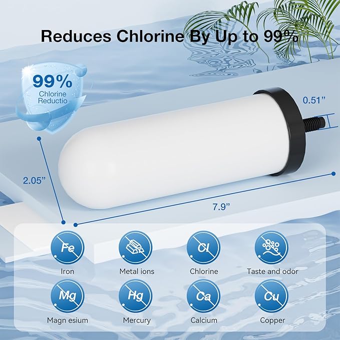 7" Ceramic Filter Activated Carbon Gravity Water Replacement Element (Ceramic Carbon, 2)