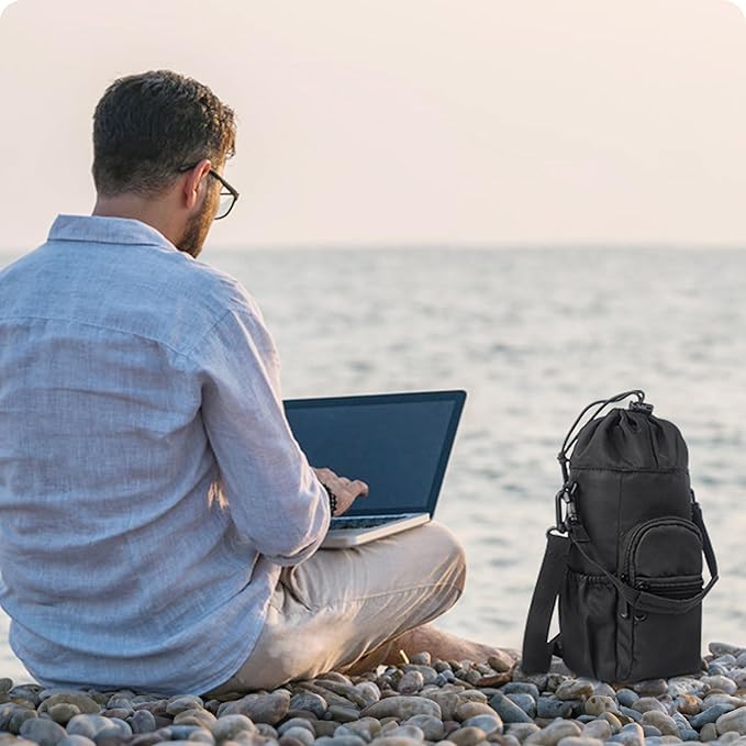 Water Bottle Carrier Bag with Strap, Water Bottle Holder for 25 32 40 oz Sports Water Jugs Bottles,Sports Water Bottle Accessories for Hiking Travelling Camping