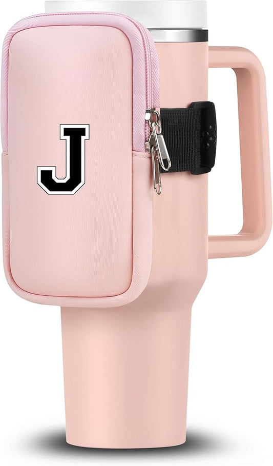 Mini Water Bottle Pouch for Stanley-Tumbler pouch with Zipper Pocket, Stanley pouch, Insulated Mug pouch, Tumbler carry holder pouch, Travel mug pouch | Waterproof