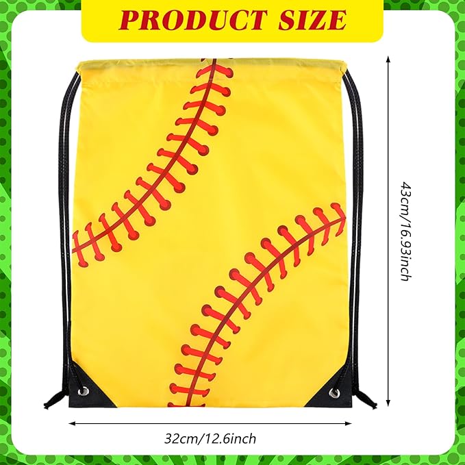 40 Pcs Softball Team Gifts Include Softball Drawstring Bag Softball Cups with Lid and Straw 14.2 oz Reusable Clear Plastic Drinking Cups for Birthday School Sport Decorations Party Supplies