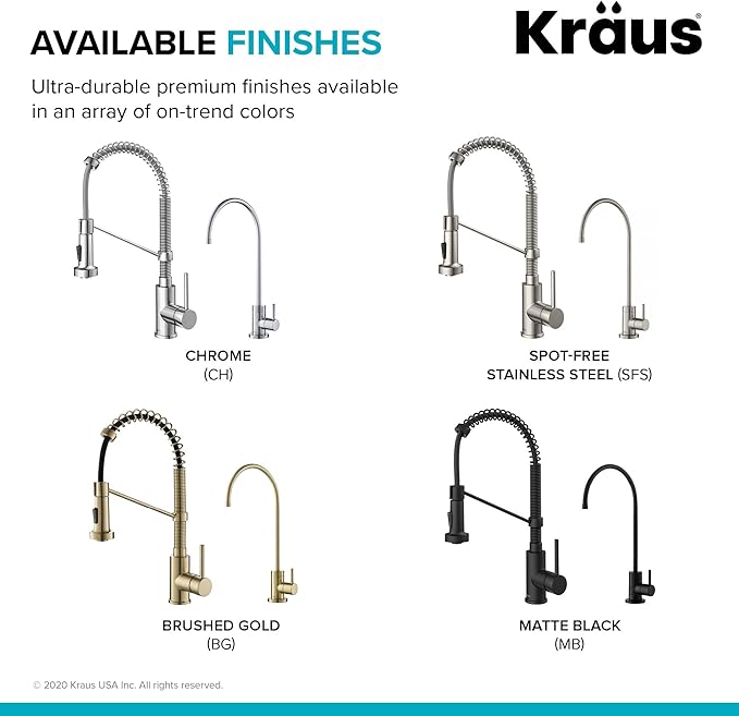 Kraus KPF-1610-FF-100MB Bolden Commercial Style Pull-Down Kitchen Purita Water Filter Faucet Combo, Matte Black, 18