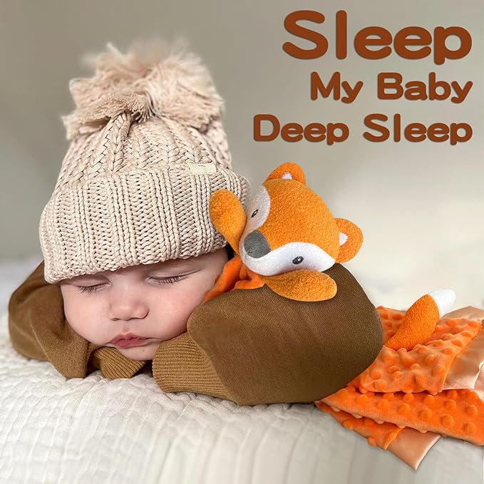 Fox Baby Security Blanket Loveys for Babies Girls, 16" Soft Baby Lovey Blanket, Baby Snuggle Stuffed Animals Blankie, Baby Girls Gifts for Infant and Toddler