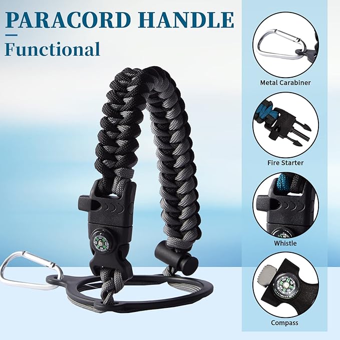 64OZ Insulated Sports Water Bottle - Large Half Gallon Stainless Steel Flask Water Bottles 64 oz, Leak Proof, Double Walled, BPA Free, Sweat-Proof Water Jug with Straw, Keep Cold-48H & Hot-24H