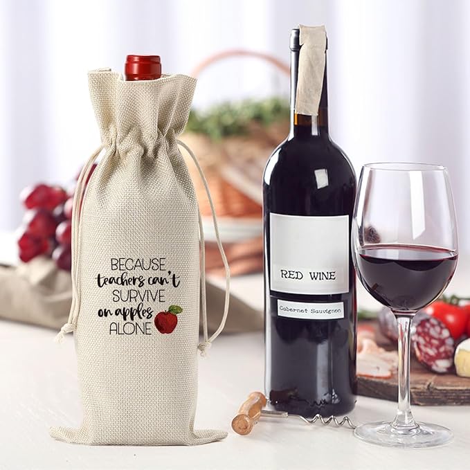 XFW Teacher Gifts Wine Bag Teacher Appreciation Gifts for Women Men Teacher Thank You Gifts from Student Teacher Retirement Gifts End of the Year Teacher Gifts