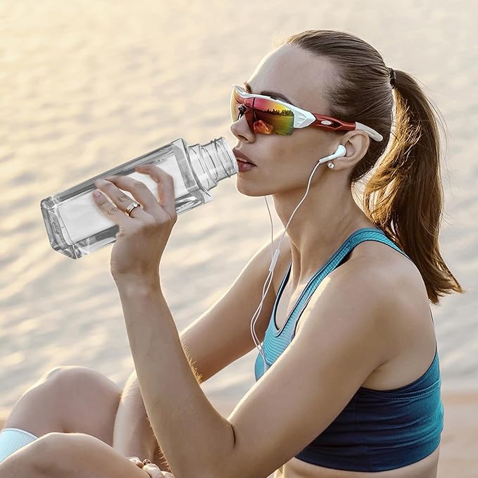 Mifoci 30 Pcs Water Bottle Bulk 17 oz Plastic Sports Water Bottles for Adults Reusable Leak Proof Portable Drink Bottles Large for Travel Camping Fitness Office(White)