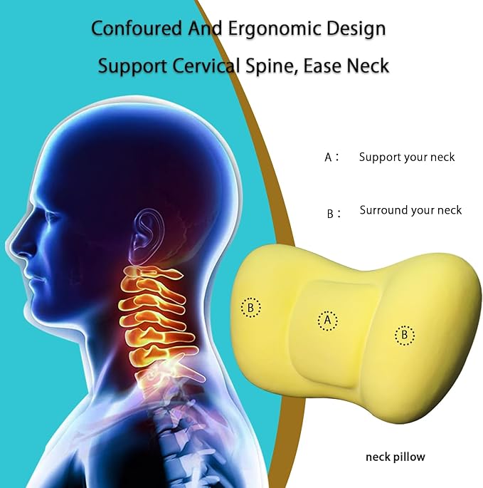 Car Back Cushion Lumbar Support and Car Neck Pillow Kit, Memory Foam Ergonomic Neck Pillow Kit for Driving Fatigue Relief, Comfort and Support Your Neck and Back